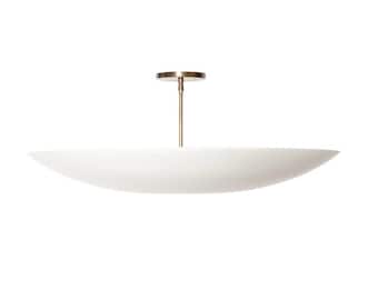 Modern White Bowl Pendant Light - Minimalist Ceiling Lighting Fixture