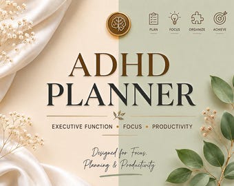 ADHD Planner | Executive Function, Focus, Productivity (Digital Download)