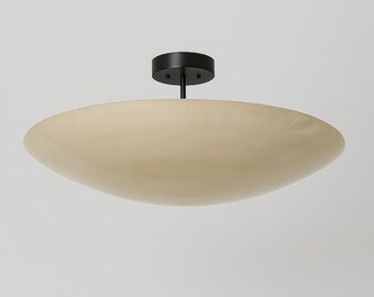 Mid Century Brass Flush Mount Ceiling Light Perforated Bedroom Lighting