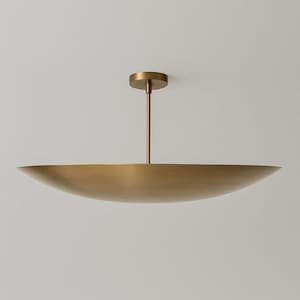 Mid Century Ceiling Brass Flush Mount Fixture Pendant 6 Light Raw Brass Sputnik Chandelier Light Fixture Premium Quality
