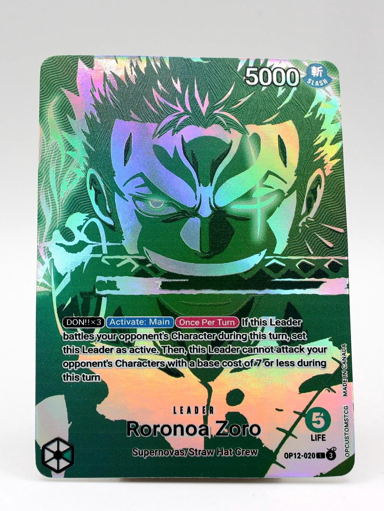 OP12 Green Roronoa Zoro Leader Textured TCG Proxy Card - Etsy