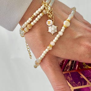 Pulsera y dije para teléfono de verano personalizados, pulsera y correa para teléfono con inicial personalizada, joyería de cuentas, elige tu letra, regalo personalizado