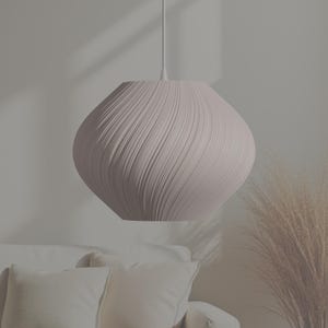 Large Organic shape Pendant Light – Modern Scandinavian Ceiling Lamp – Minimalist Lighting in Custom Colors – 40cm Designer Lampshade