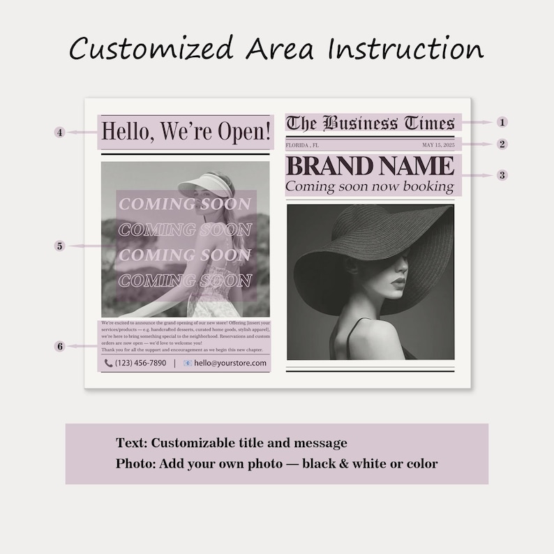 Business Newspaper Template, Printed Large Newspaper Announcement ...
