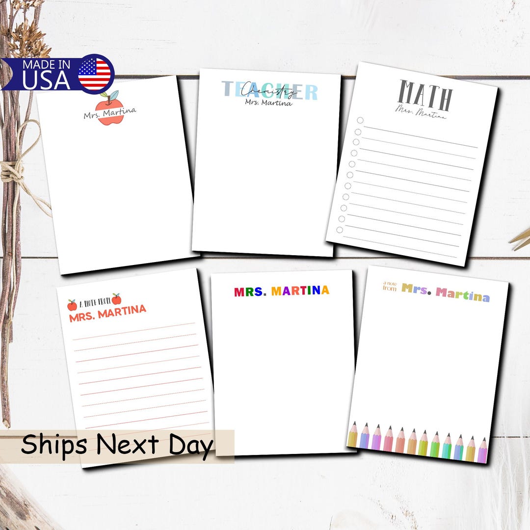 Teacher Gift A Note From Custom Notepad Personalized Teacher Notepad ...
