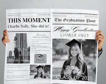 Printed & Shipped Graduation Newspaper, Custom Graduate Newspaper, Congrats 2025 Senior Graduation Newspaper, You Did it 2025 Newspaper