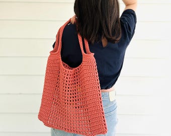 PDF Crochet Pattern - Filet Crochet Market Tote