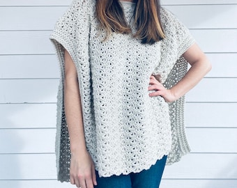 PDF Crochet Pattern - Heartland Poncho