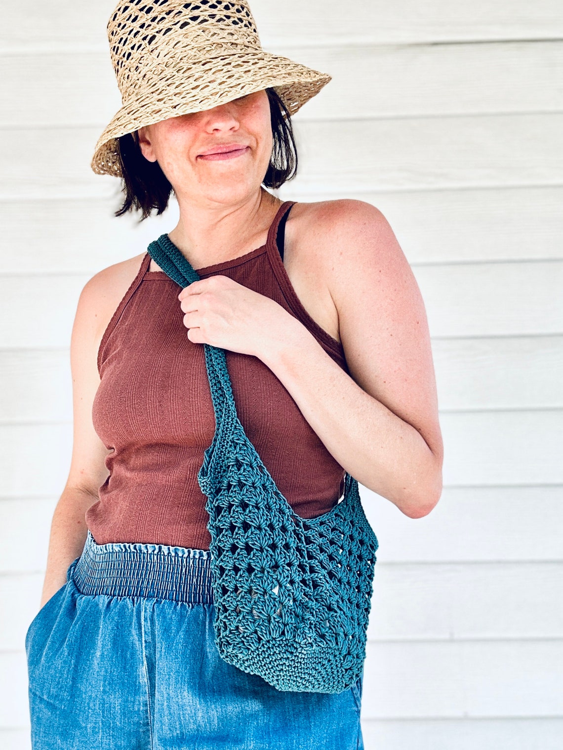 PDF Crochet Pattern - Granny Square Chevron Tote Bag Set - Etsy