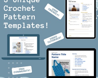 Crochet Pattern Template - 3 Unique Digital Files To Personalize