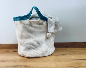 PDF Crochet Pattern - Two Toned Baskets