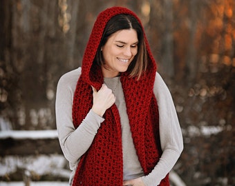 PDF Crochet Pattern - Hooded Super Scarf