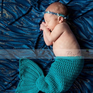 PDF Crochet Pattern Mermaid Tail Baby Crochet Photo Prop Newborn, 3m, 6m, 12m Girl Boy image 1