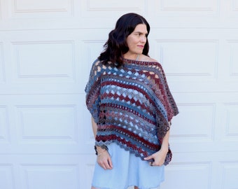 PDF Crochet Pattern - Colorscape Poncho