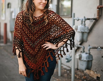 PDF Crochet Pattern - Gemstone Poncho