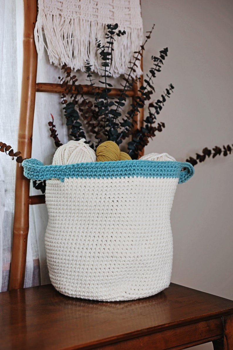 PDF Crochet Pattern Two Toned Baskets image 3