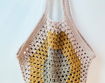 PDF Crochet Pattern - Hexagon Crochet Market Bag