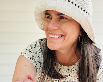 PDF Crochet Pattern - Big Brown Bucket Hat