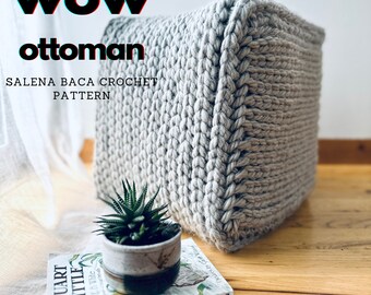 PDF Crochet Pattern - WOW Ottoman