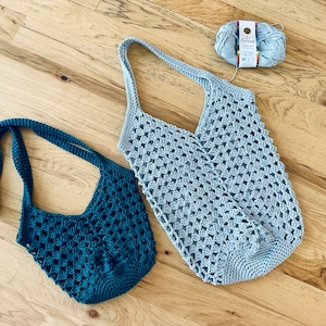 PDF Crochet Pattern - Granny Square Chevron Tote Bag Set