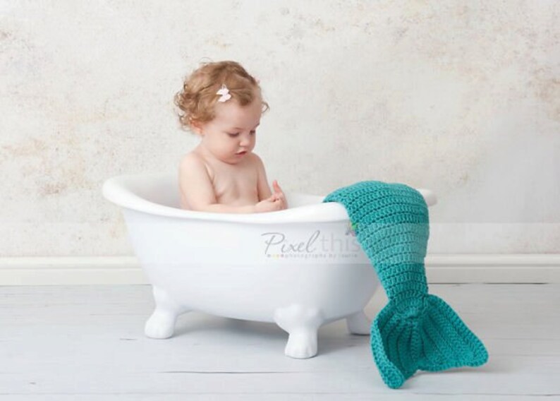 PDF Crochet Pattern Mermaid Tail Baby Crochet Photo Prop Newborn, 3m, 6m, 12m Girl Boy image 2