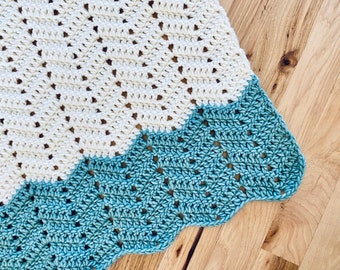 PDF Crochet Pattern - Basic Chevron Blanket
