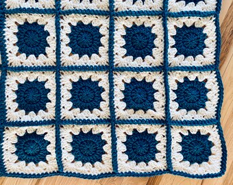 PDF Crochet Pattern - Chunky Motif Square Blanket