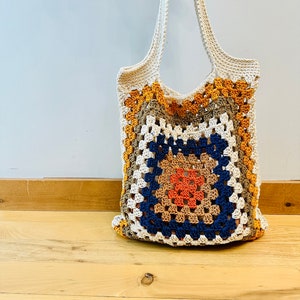 PDF Crochet Pattern - Granny Square Tote Bag
