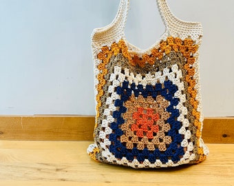 PDF Crochet Pattern - Granny Square Tote Bag