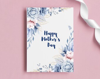 Printable Mother’s Day Card – Foldable Floral Greeting for Mom – Instant Download – Perfect for Mother’s Day Gift