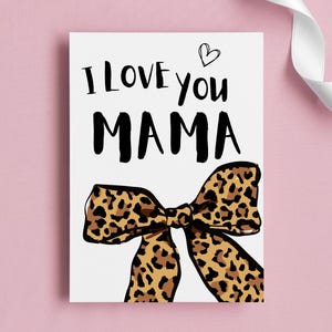 Printbare Moederdagkaart met een flirterige uitstraling | Vouwkaart voor Moederdag. Onmiddellijk downloaden.