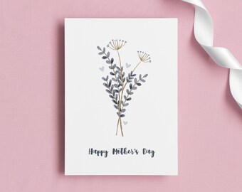 Printable Mother’s Day Card – Foldable Floral Greeting for Mom – Instant Download – Perfect for Mother’s Day Gift – Watercolor Floral Style