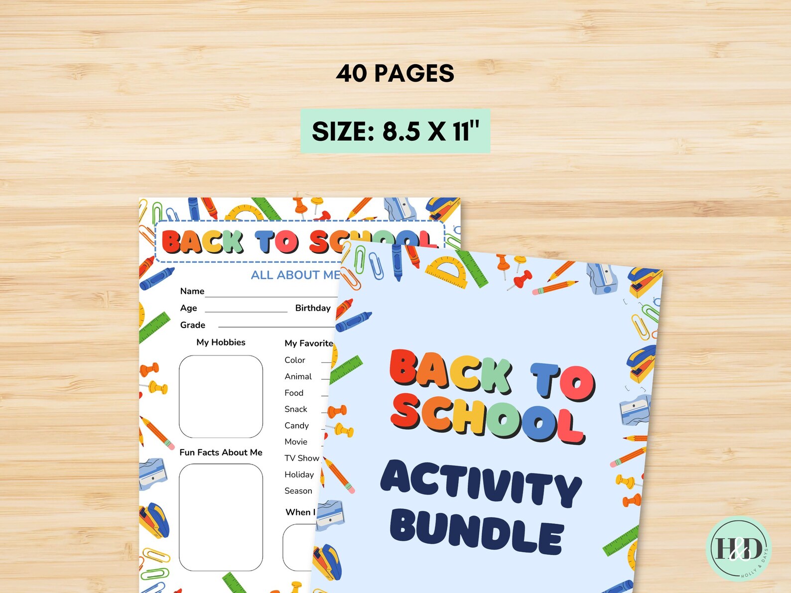 Back to School Activity Bundle for Kids First Day of School Printable ...