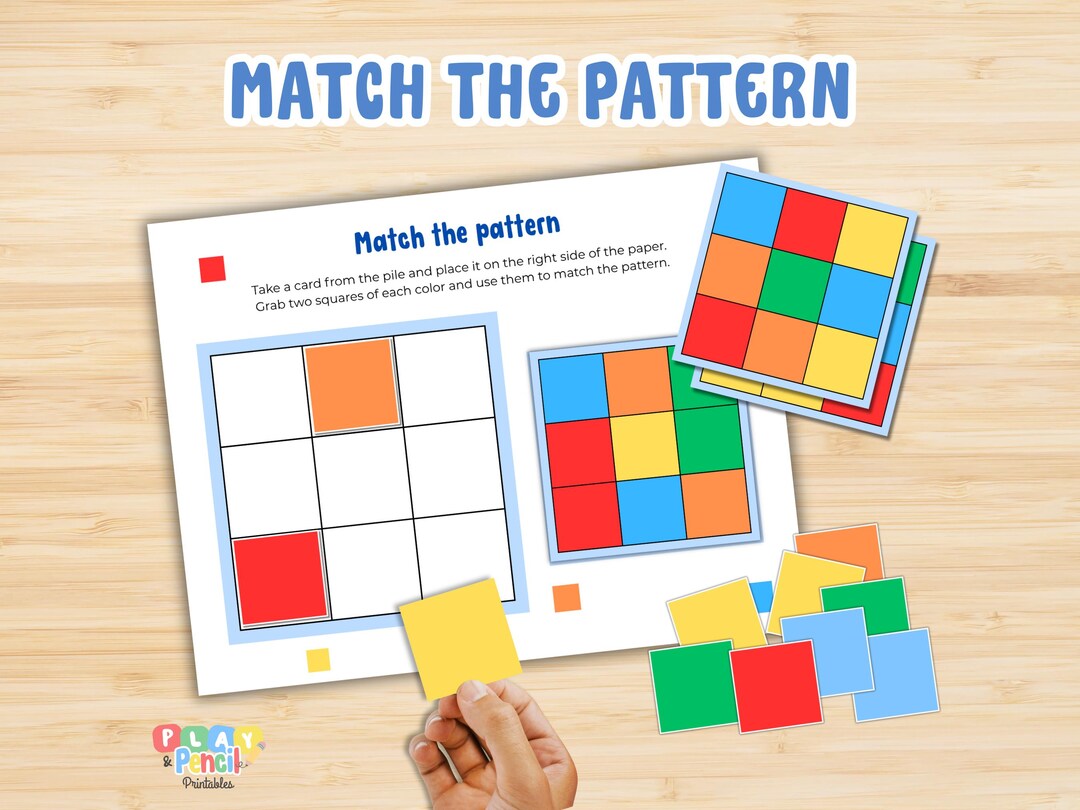 Match the Pattern Activites for Kids Color Sorting Learn Through Play ...