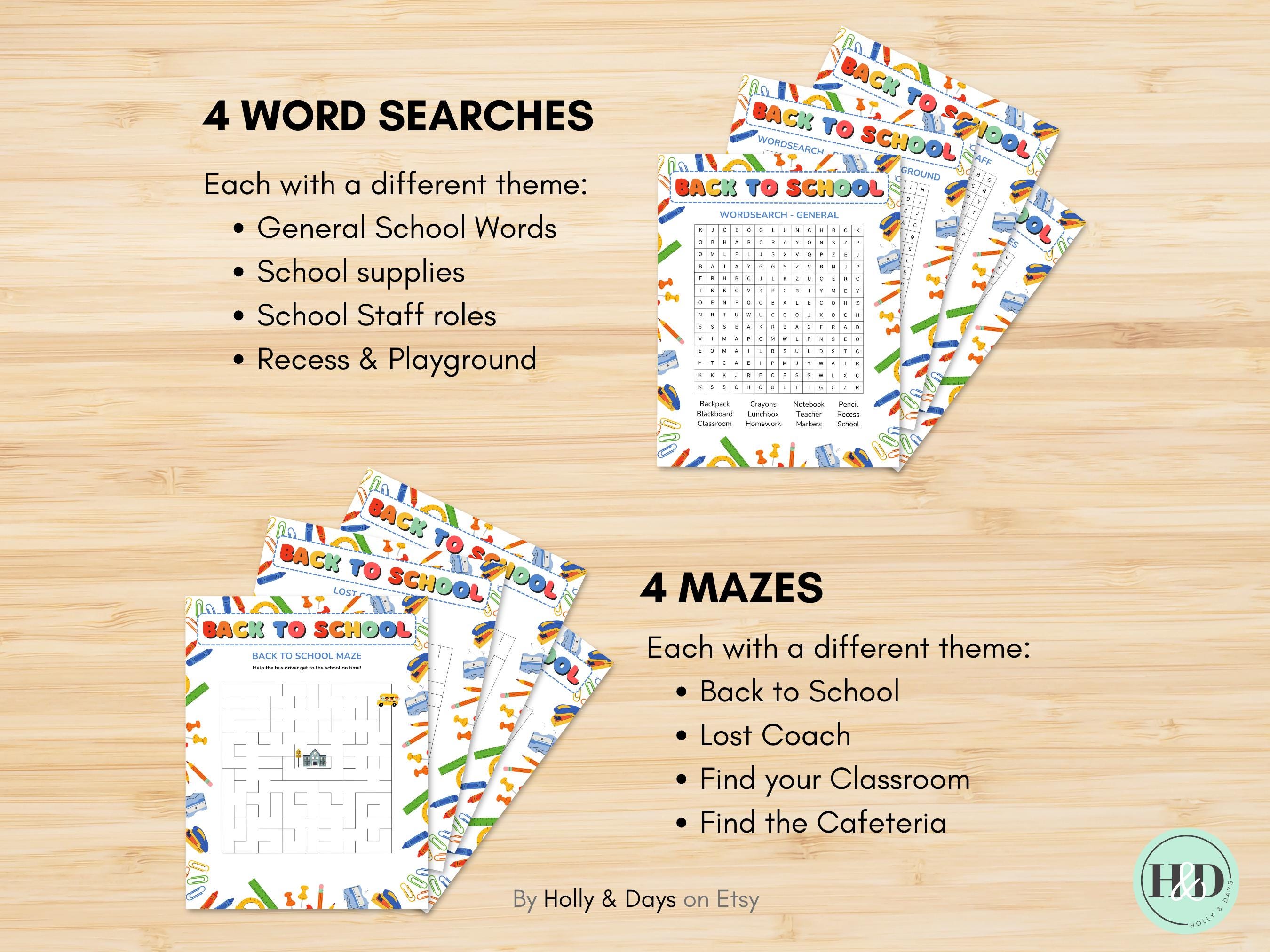 Back to School Activity Bundle for Kids First Day of School Printable ...