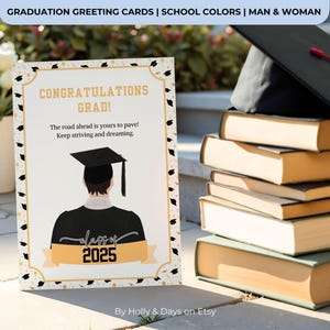 Class of 2025 Graduation Card | Greeting Card | Congratulations Grad | Graduation Gifts | High School Grad | College Grad | School colors