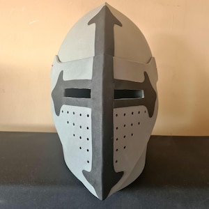 Medieval helmet pattern. Crusader headpiece blueprint. EVA foam helmet template. Digital knight helmet pattern for cosplay & LARP. DIY.