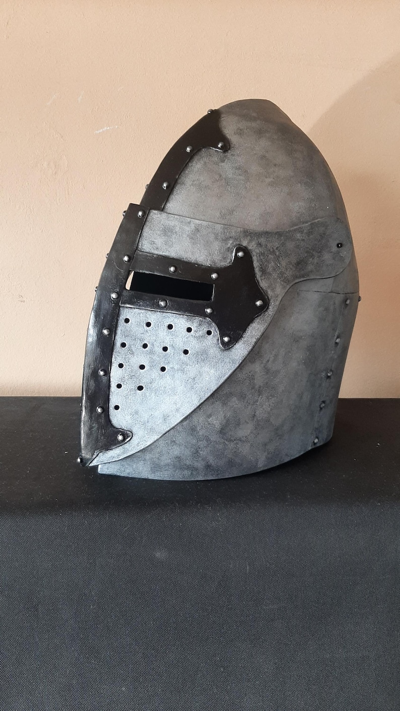 Medieval helmet pattern. Crusader headpiece blueprint. EVA foam helmet template. Digital knight helmet pattern for cosplay & LARP. DIY.