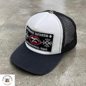 Schwarz Weiß Snapback Baseball Cap - Klassische Trucker Cap, Verstellbare flache Krempe Cap, Unisex Streetwear Cap, Sommer Mesh Cap