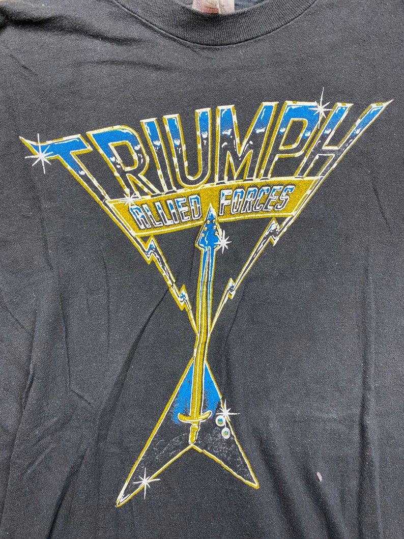 Vintage Triumph 1981 world tour tee shirt Hanes orange tag.