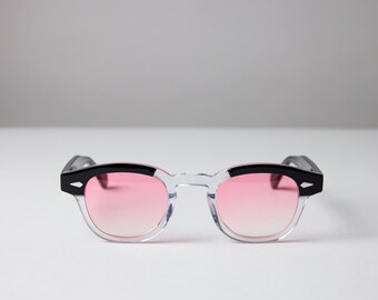 Small - New York Eye_rish, Causeway. Two-tone, Black/Crystal Frame with Pink Fade Lenses