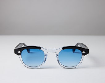 Small - New York Eye_rish, Causeway. Two-tone, Black/Crystal Frame with Blue Fade Lenses