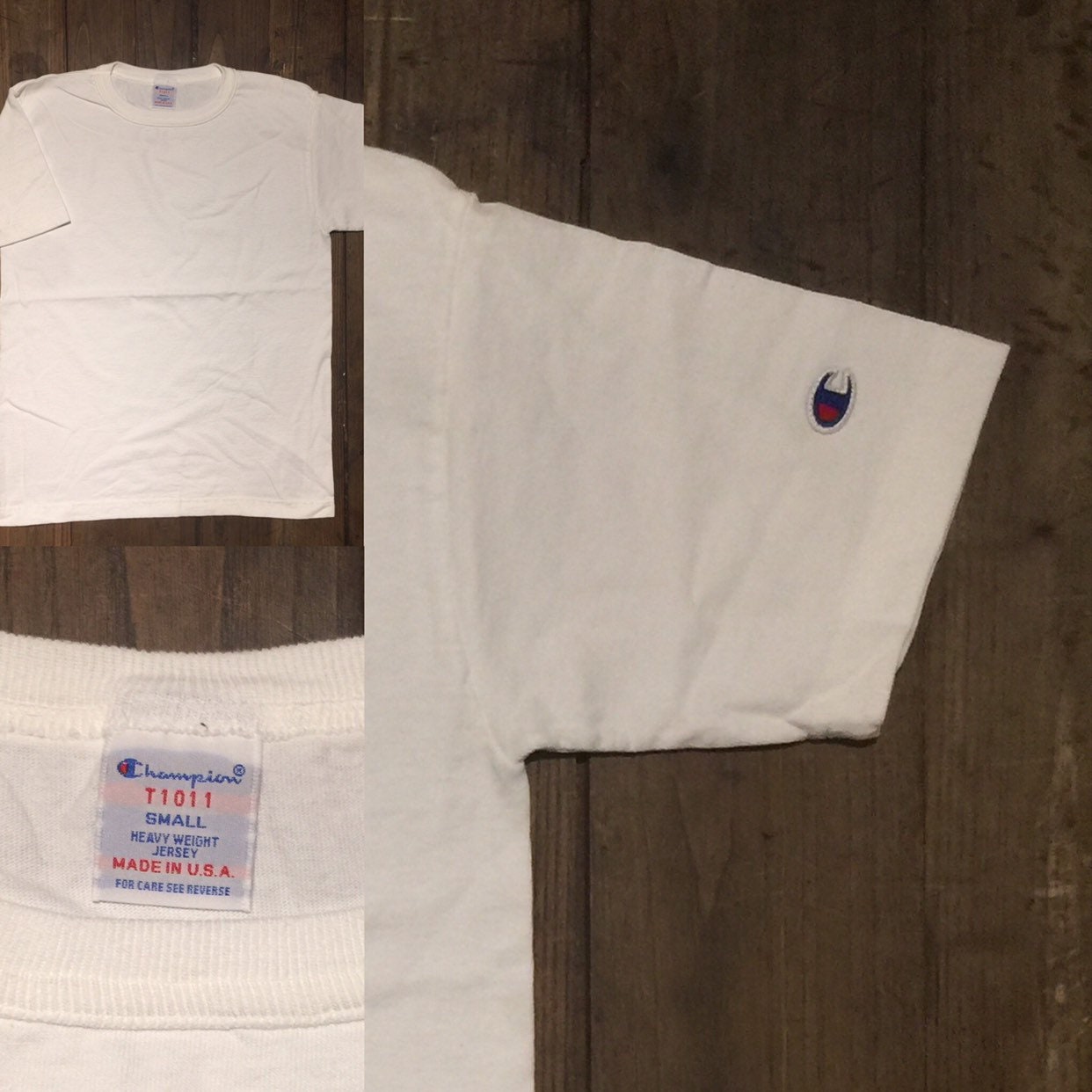 White Champion T1011 Tee Shirt Dead Stock Small Medium Large Or Xlarge