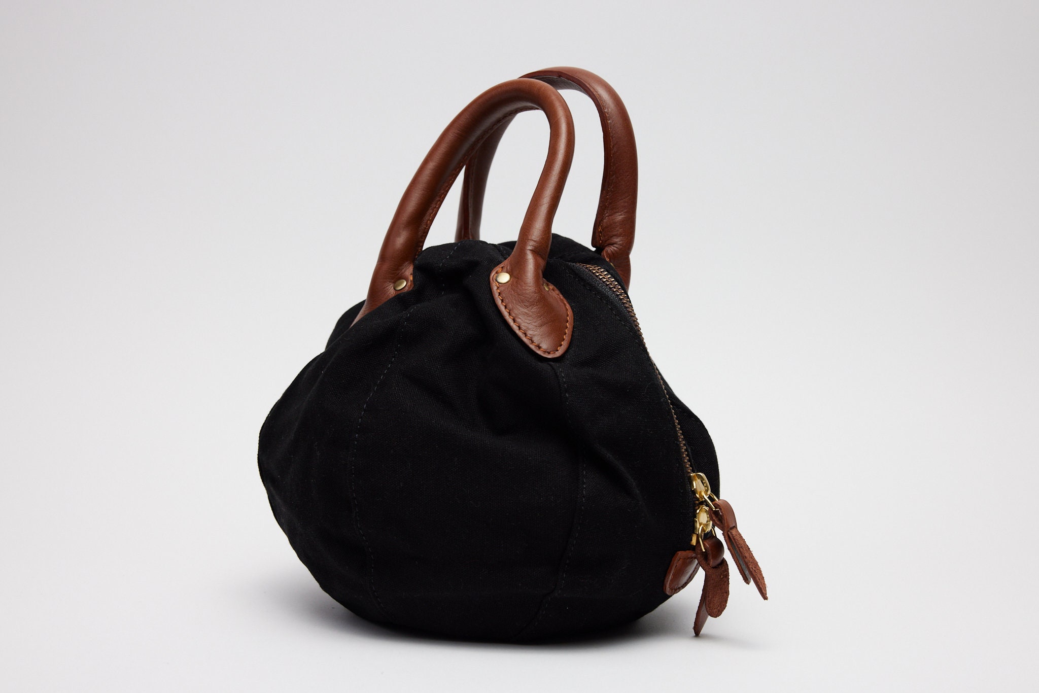 Leather bowling bag · Black, Brown · Accessories