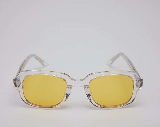 Small - New York Eye_rish "The Downings" Frame. Clear Frame with Yellow Lenses