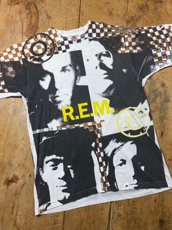 Vintage R.E.M. shirt all over print.