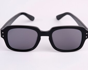 Large - New York Eyerish "The Downings" Frame Black Shell Frame with Grey Lenses