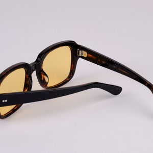 Large New York Eye_rish, The Downings. Black/Brown Tortoise Shell Frame with Yellow Lenses image 3