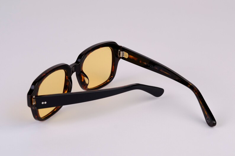 Large New York Eye_rish, The Downings. Black/Brown Tortoise Shell Frame with Yellow Lenses image 3