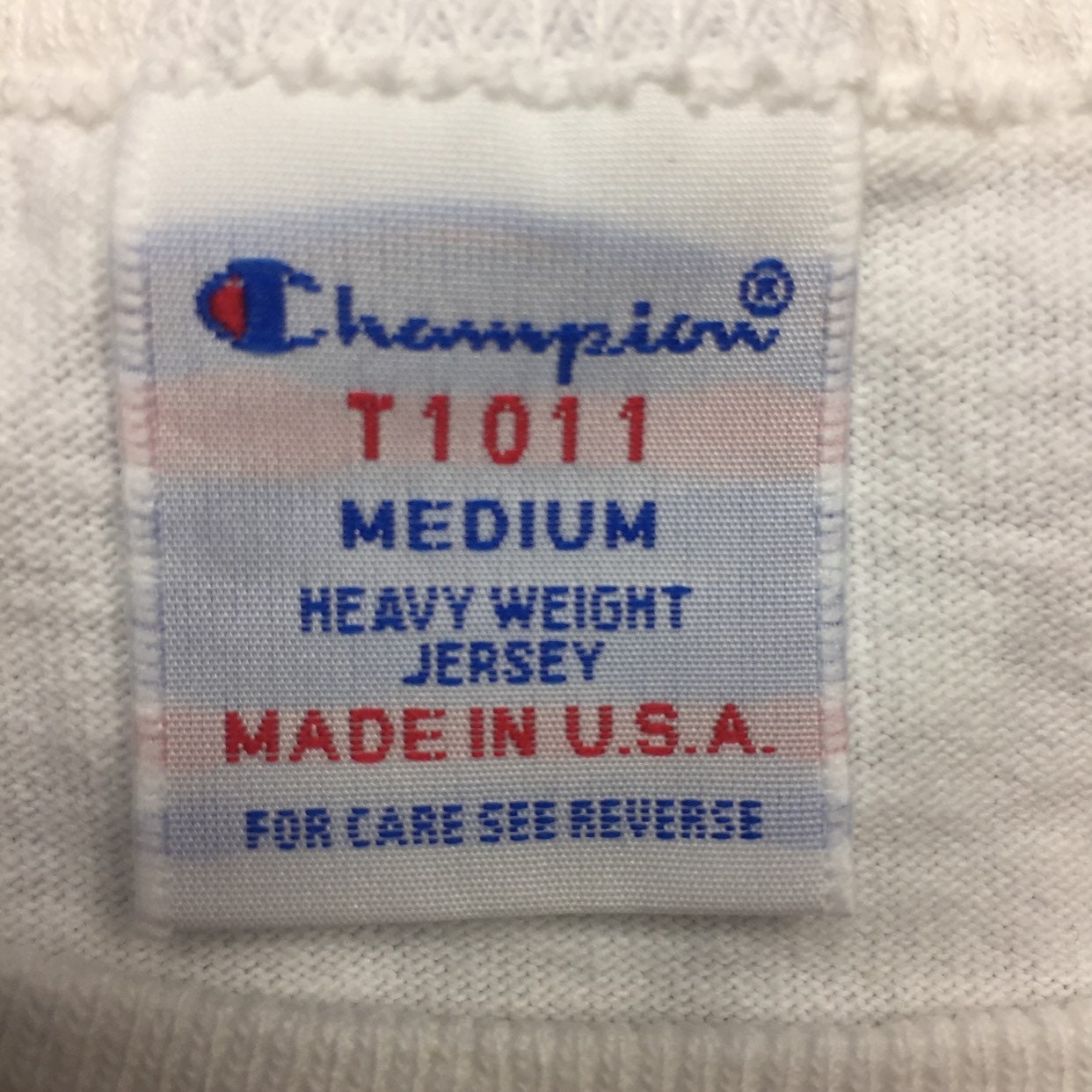White Champion T1011 Tee Shirt Dead Stock Small Medium Large Or Xlarge